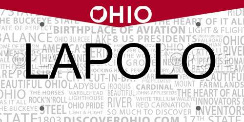 LAPOLO Ohio License Plate