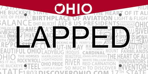 LAPPED Ohio License Plate