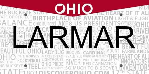 LARMAR Ohio License Plate