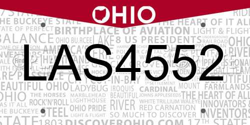 LAS4552 Ohio License Plate