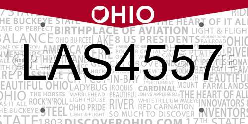LAS4557 Ohio License Plate