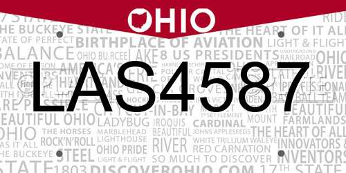 LAS4587 Ohio License Plate