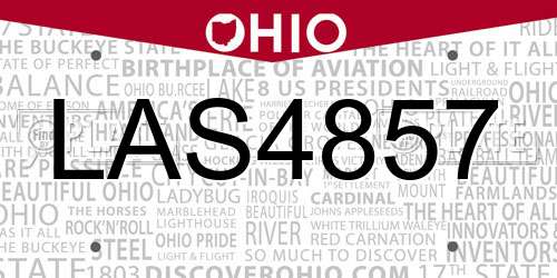 LAS4857 Ohio License Plate