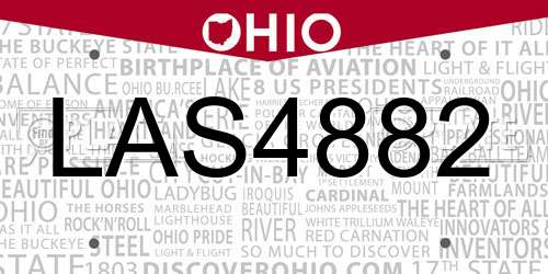 LAS4882 Ohio License Plate