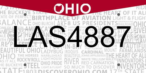 LAS4887 Ohio License Plate
