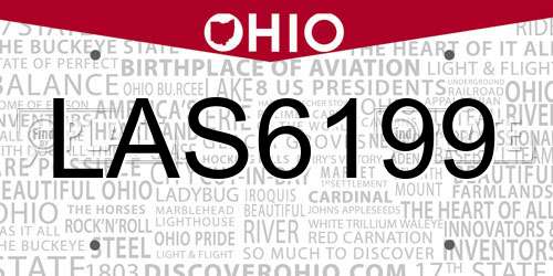 LAS6199 Ohio License Plate