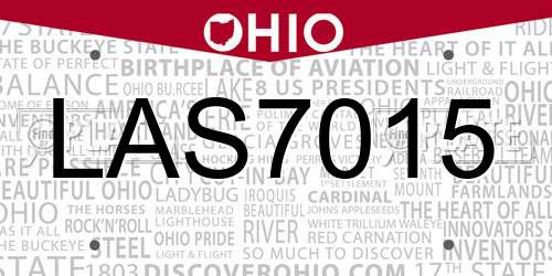 LAS7015 Ohio License Plate