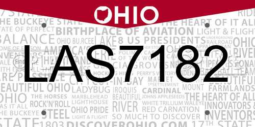 LAS7182 Ohio License Plate