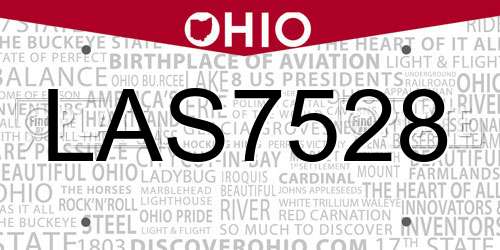 LAS7528 Ohio License Plate