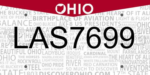 LAS7699 Ohio License Plate