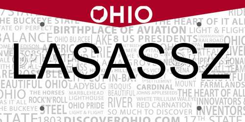 LASASSZ Ohio License Plate
