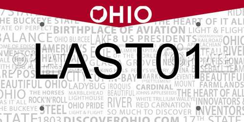 LAST01 Ohio License Plate
