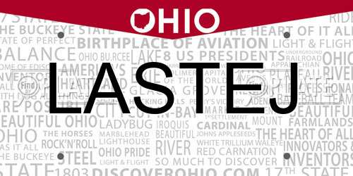 LASTEJ Ohio License Plate