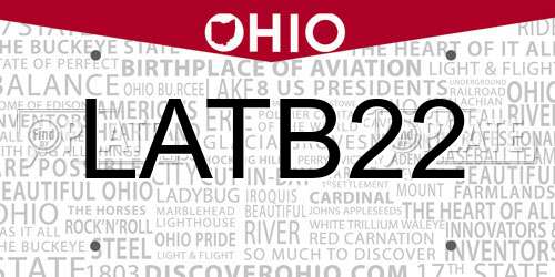 LATB22 Ohio License Plate