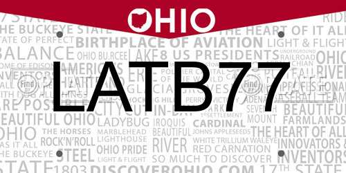 LATB77 Ohio License Plate