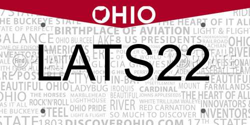 LATS22 Ohio License Plate