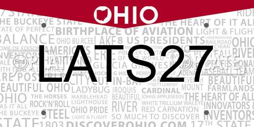 LATS27 Ohio License Plate