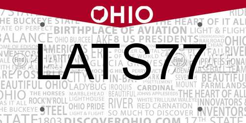 LATS77 Ohio License Plate