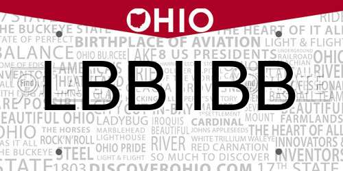 LBBIIBB Ohio License Plate