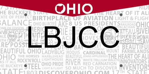 LBJCC Ohio License Plate