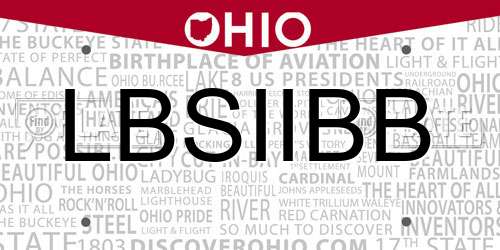 LBSIIBB Ohio License Plate