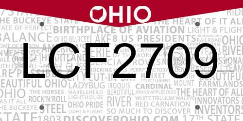 LCF2709 Ohio License Plate