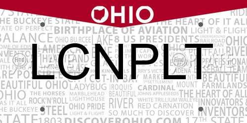 LCNPLT Ohio License Plate