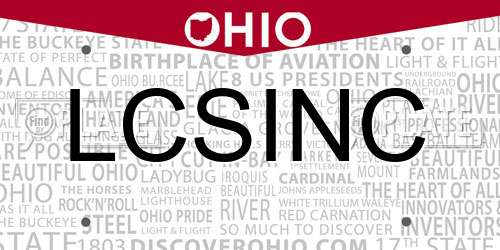LCSINC Ohio License Plate