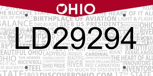 LD29294 Ohio License Plate