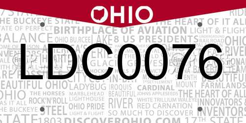 LDC0076 Ohio License Plate