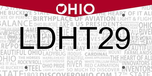 LDHT29 Ohio License Plate