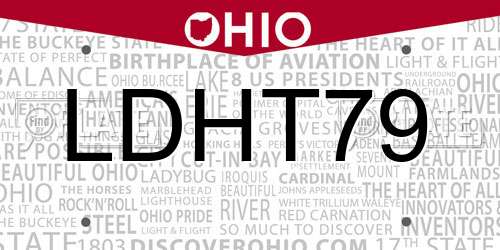 LDHT79 Ohio License Plate