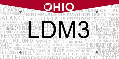 LDM3 Ohio License Plate