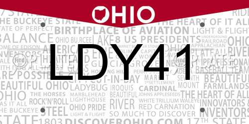 LDY41 Ohio License Plate