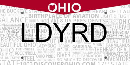 LDYRD Ohio License Plate