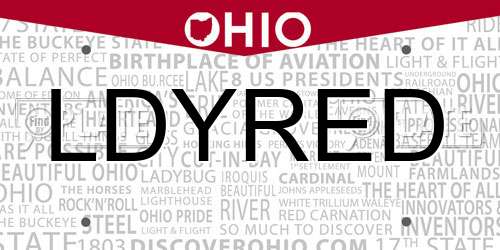 LDYRED Ohio License Plate