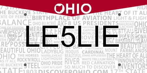 LE5LIE Ohio License Plate