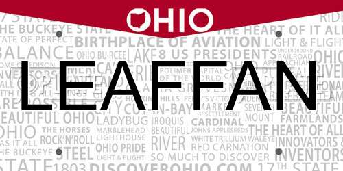 LEAFFAN Ohio License Plate