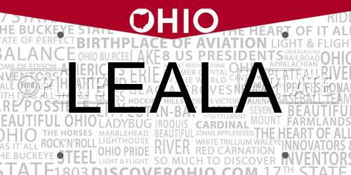 LEALA Ohio License Plate