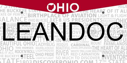 LEANDOC Ohio License Plate