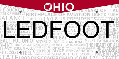 LEDFOOT Ohio License Plate