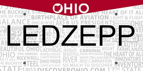 LEDZEPP Ohio License Plate