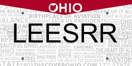 LEESRR Ohio License Plate