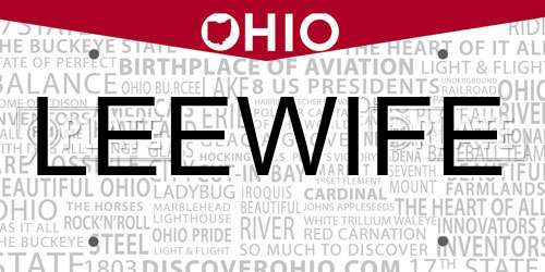 LEEWIFE Ohio License Plate