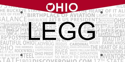 LEGG Ohio License Plate