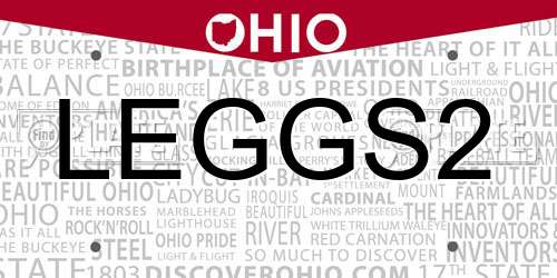 LEGGS2 Ohio License Plate
