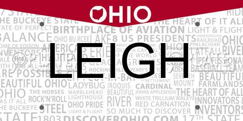 LEIGH Ohio License Plate