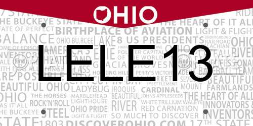 LELE13 Ohio License Plate