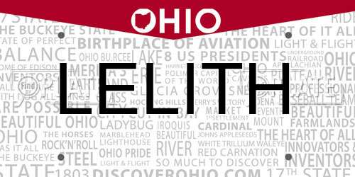 LELITH Ohio License Plate