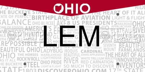 LEM Ohio License Plate